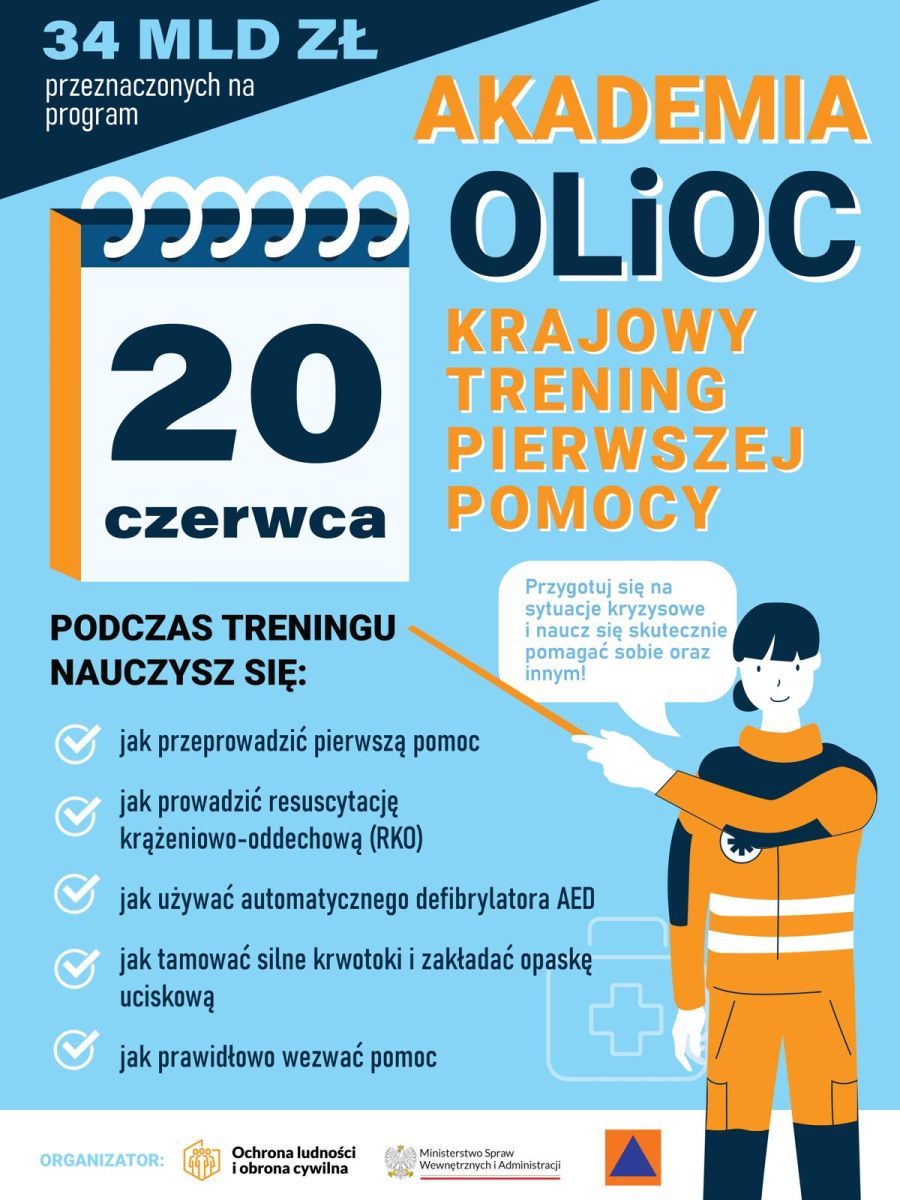 Zdjęcie: 20 czerwca 2026 r. - sobota - Krajowy Trening Pierwszej Pomocy Akademii Ochrony Ludności i Obrony Cywilnej