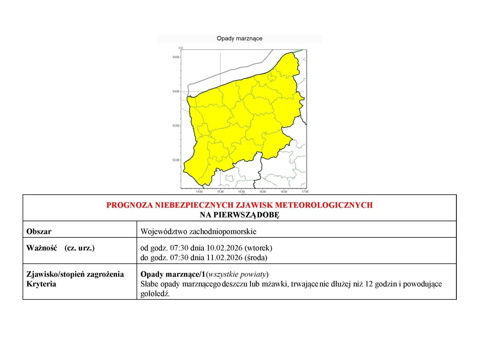 Zdjęcie: Prognoza niebezpiecznych zjawisk meteorologicznych