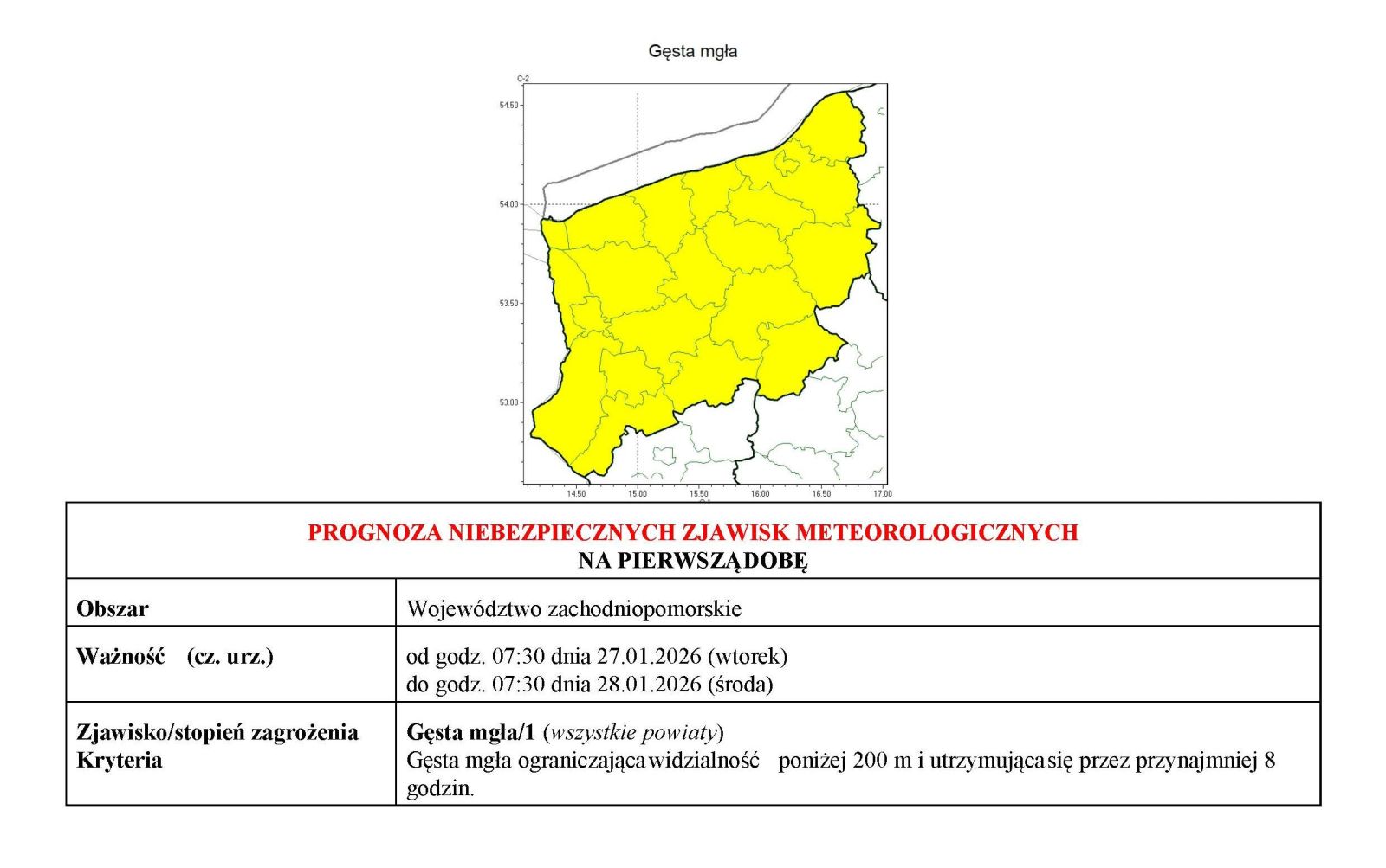 Zdjęcie: Prognoza niebezpiecznych zjawisk meteorologicznych