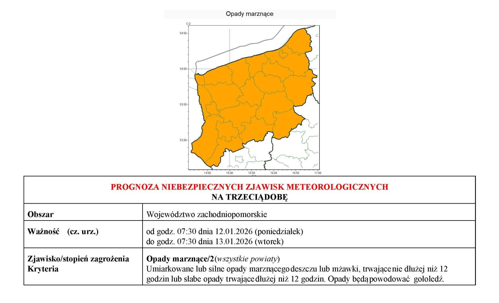 Zdjęcie: Prognoza niebezpiecznych zjawisk meteorologicznych