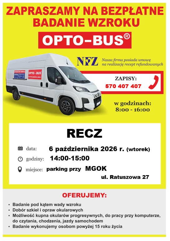 Zdjęcie: Zapraszamy na bezpłatne badanie wzroku - OPTO-BUS