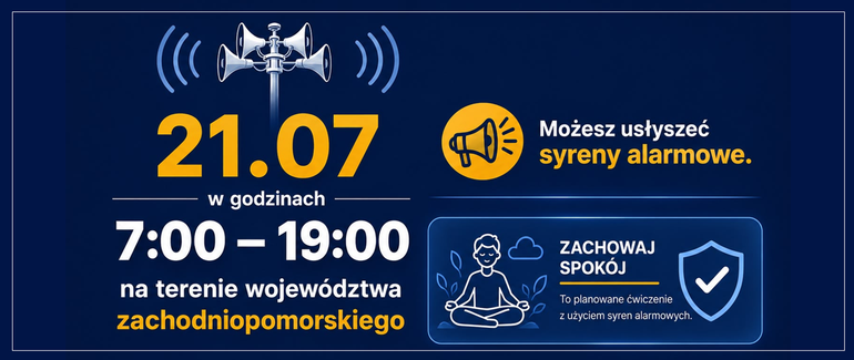 Zdjęcie: Ćwiczenie z użyciem syren alarmowych - ALARM 2026 - 21 lipca 2026