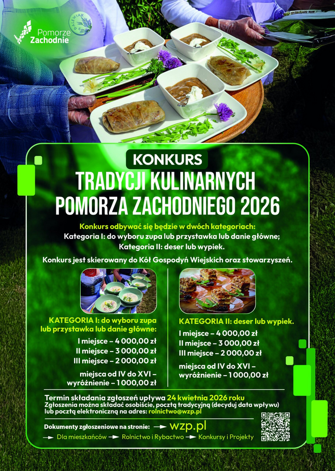 Zdjęcie: Wydział Rolnictwa i Rybactwa uprzejmie informuje, iż rozpoczął się nabór do piątej edycji wydarzenia pn.:  „Konkurs Tradycji Kulinarnych Pomorza Zachodniego”