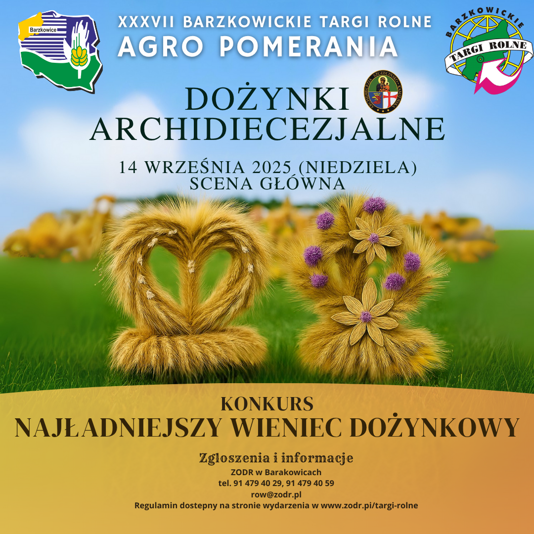Zdjęcie: Konkurs na Najładniejszy Wieniec Dożynkowy podczas Dożynek Archidiecezjalnych w Barzkowicach – zapraszamy do udziału